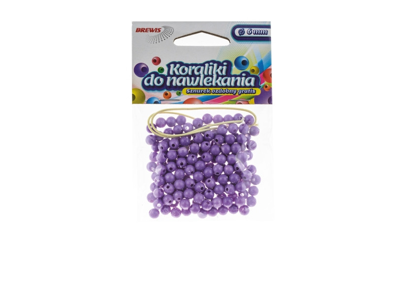 Koraliki do nawlekania 6mm K6-6 Brewis fioletowe